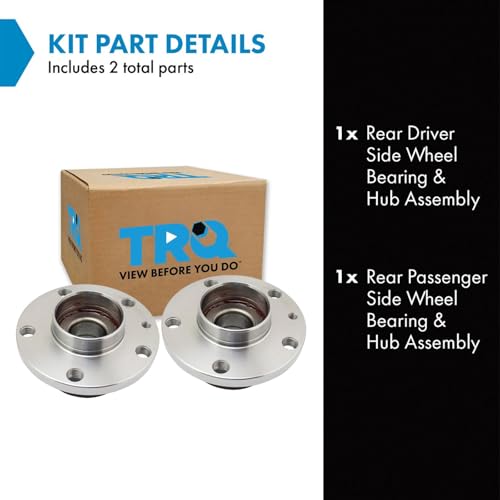 Image of TRQ Rear Left and Right Wheel Bearing and Hub Assembly Set 2 Piece Compatible with 2014-2017 Fiat 500L