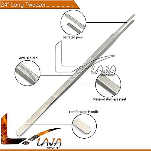 Laja Imports 24" Tweezers (Herp Feeding Tool) Snake Reptile Stainless Steel #TOP1