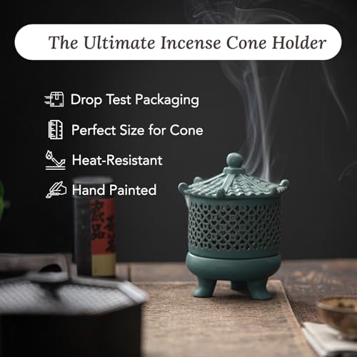 Image of Ekhasa Ceramic Dhoop Dani Loban Burner Holder Stand for Home | Dhup Kapoor Dani for Puja | Sambrani Dhoop Holder | Dhuni Burner Samrani Dhoop Batti Stand for Pooja | Dhup Stand Incense Oud Burner
