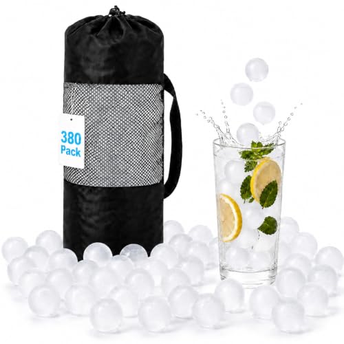 VOGVOG Reusable Ice Cubes for Drinks, Transparent Round, 380 Pack
