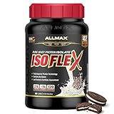 ALLMAX ISOFLEX Pure Whey Isolate Protein Powder - Gluten Free, Low Lactose, Sugar-Free - High-Protein, Clean, Keto-Friendly for Pre Post Workout Supplement for Women and Men | Cookies & Cream, 2lb