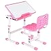 lahomie- Altezza Regolabile tavola e Sedia Set per Bambini, Set da Tavolo Art Art Regolabile per Bambini, Sedia per scrivania, compiti a casa, scrivania(Rosa)