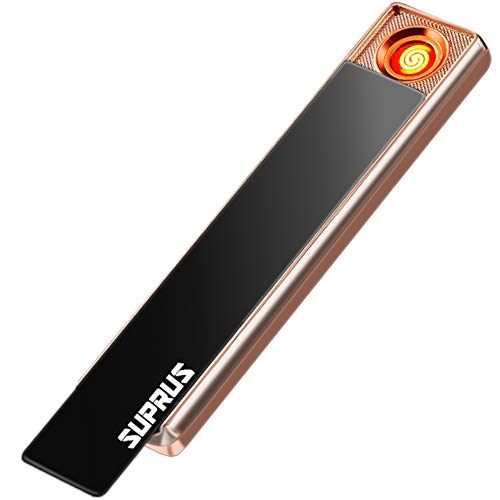SUPRUS Electric Lighter USB Rechargeable Flameless Windproof Slim Design Extremely Light-Weighted Super Silent with USB Charging Cable