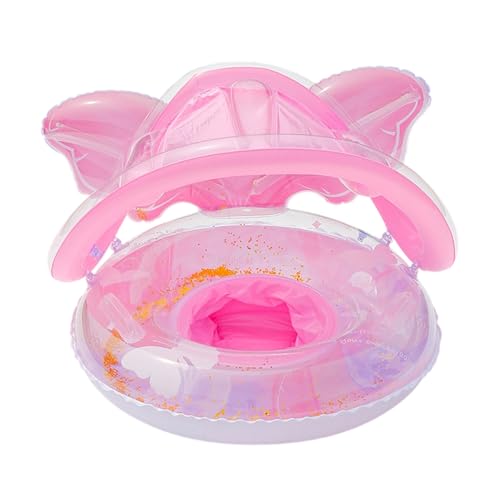 Flotador para Bebés con Sombrilla,Flotador Protector Solar Infantil - Silla de Agua en Forma de Mariposa, colchoneta Lounge, para Juego al Aire Libre, natación, Lago, Playa y Verano