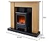 Warmlite WL45043 Cambridge Fireplace Stove Suite with Two Heat Settings and Realistic...