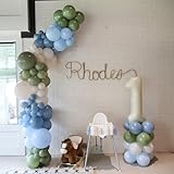 Blue Green Balloon Arch Kit 99Pcs Dusty Blue Sage Green Beige Balloons Garland Slate Fog Haze Avocado Light White Sand Birthday Party Decorations for Boys Dinosaur Rustic Woodland Bridal Baby Shower
