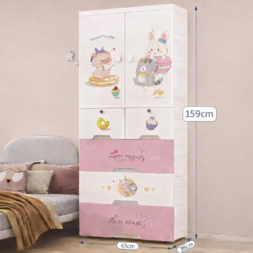 Image of HIWARE Premium Modular Wardrobe for Bedroom, Kids Room and Home | Spacious Clothes Storage Cabinet with Drawers and Shelves | Modern Stylish Design, Heavy Duty, Multiuse Organizer -SJ6525-SWEET-TREATS