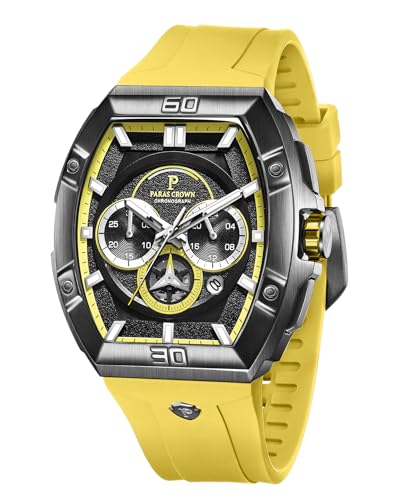 Montre Homme Quartz Chronographe bracelet silicone boîtier acier étanche 5 ATM