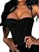 Avanova Black Corset Tops for Women with Straps Bustier Sexy Going Out Cami Top Black Medium