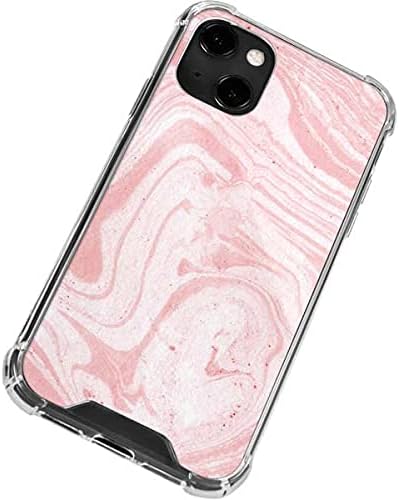 Skinit Clear Phone Case Compatible with iPhone 13 - Pink Marbling Design