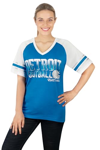 Camisetas raglán Athletic City para mujer cómodas y sin transparencias blanco azul 2