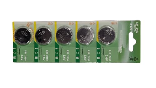 Milestock 5-Pcs LIR2450 Li-Ion Battery for LIR-2450 Solar Flashlight, Miller Digital Elite Helmet, Clock - Thumbnail 7
