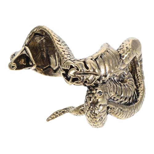 Milisten Statua Serpente in Ottone Decorazione Da Tavolo in Miniatura Artigianato in Ottone Ornamento Multifunzionale Scultura Per Casa