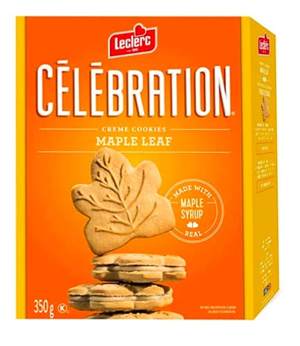 AZPantry Bundle Pack Leclerc Celebration Maple Leaf Creme Cookies 350 gr. (Imported from Canada) ( 2xPK)
