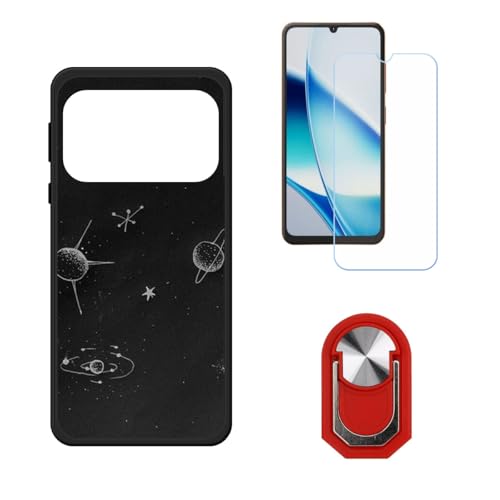 BMPNLSZ �K�pHotwav A17 Pro Max�p+HD�����K���X�ɓK�����ėpTPU�P�[�X�A�V���J�Q���P�[�X�o���p�[�ی�o�b�N�P�[�X-�ɓK����9�d�x�X�N���C�u�h�~�X�N���[���v���e�N�^(6,75") + ���O���\�Ŕėp�I��360�x��]�\�ȃX�e��