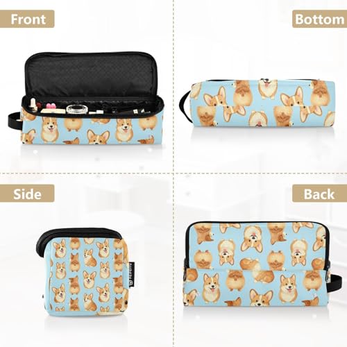 2-en-1 Estuche de Viaje para Plancha Rizada y Alfombrilla Resistentes al Calor Bolsillo Organizadores para Plancha, Rizadora y Secadora Azul Dog miniatura 5