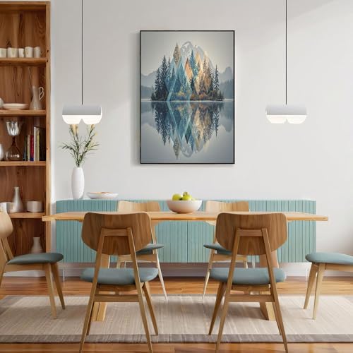 Posters de bosque natural sobre lienzo para dar vida y color azul grisáceo a paredes vacías
