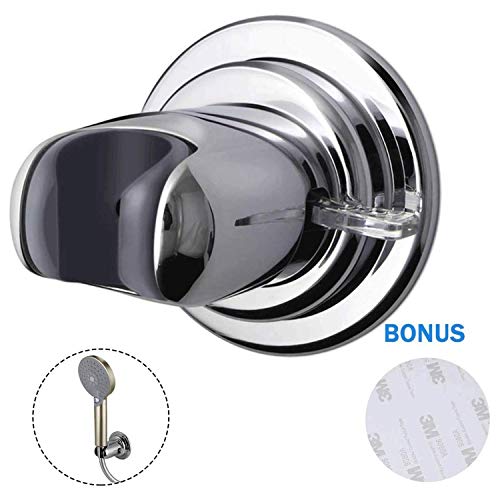 Vacuum Suction Cup Shower Head Holder with Swivel, Adjustable Removable Handheld Showerhead & Bidet Sprayer Adhesive Wall Mount Bracket - NO Drill, Heavy Duty, Waterproof, Reuseable