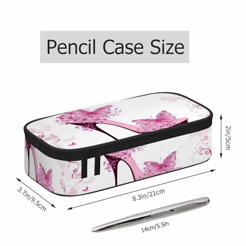 Image of High Heel Pencil Case Organizer Sexy Shoes Butterflies Flower Pink Stationery Box Makeup Box School Supply for Boy Girl Men Women