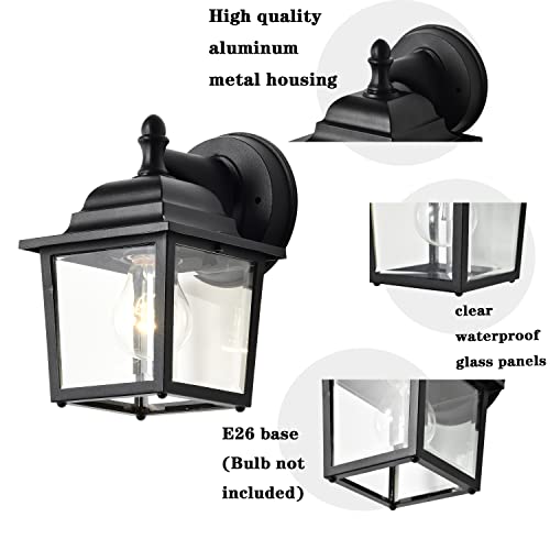 Cottage Life Outdoor Light Wall Mount 2 Pack Black Outdoor Wall Lights Exterior Light Fixtures Porch & Patio Lights Aluminum Outdoor Wall Light Fixture For Garage #TOP2
