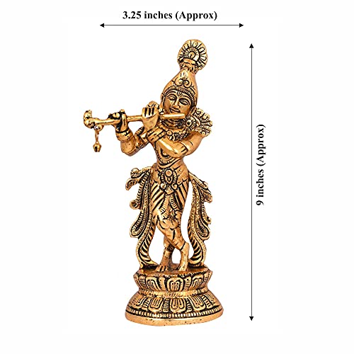 WC_Lord Krishna with bansuri Janmashtami Krishna Statue Figurine with murli Bansi-Hindu God of Love and Divine Joy-Murlidhar Kishna Idol for Indian Religious Festival– Home Decor Item