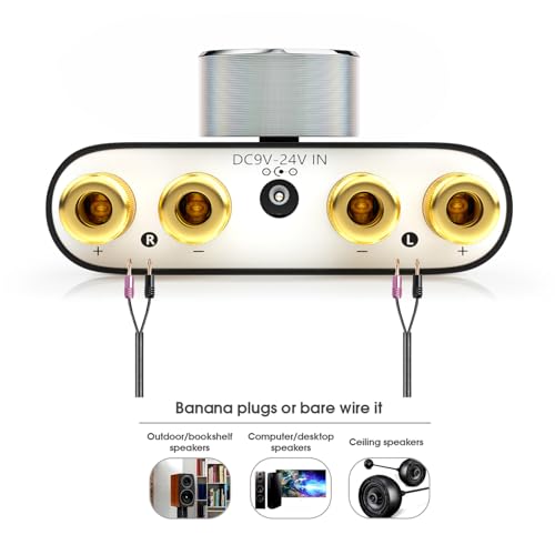 Image of Nobsound Mini Bluetooth 5.0 Stereo Amplifier for Passive Speakers | 50W x 2 with AUX, USB Audio and Bluetooth Inputs, PC Sound Card Function and Power Supply for Home or Office Speakers (Black)
