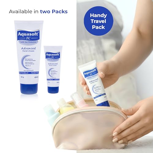 Image of Aquasoft FC Cream 60gm - Moisturiser for deep hydration & radiance with Aquaxyl & Vitamin E. Lightweight, non-greasy, paraben-free daily face cream for acne-prone skin.