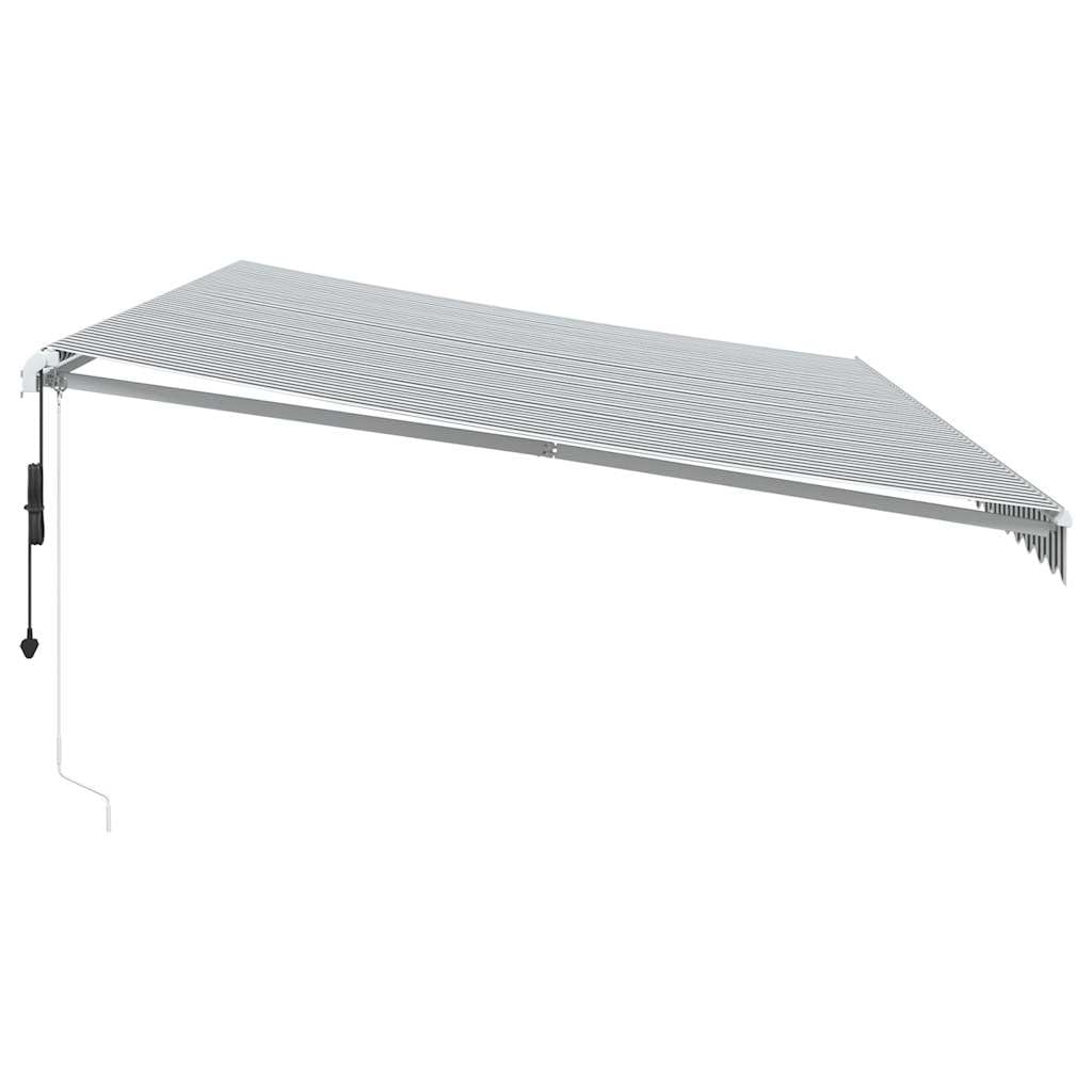 Festnight Store Banne Motorisé 6x3 Store banne Electrique avec Télécommande Auvent Rétractable à Bras Repliable pour Balcons Terrasse et Jardin-Anthracite et blanc-600 x 300 cm
