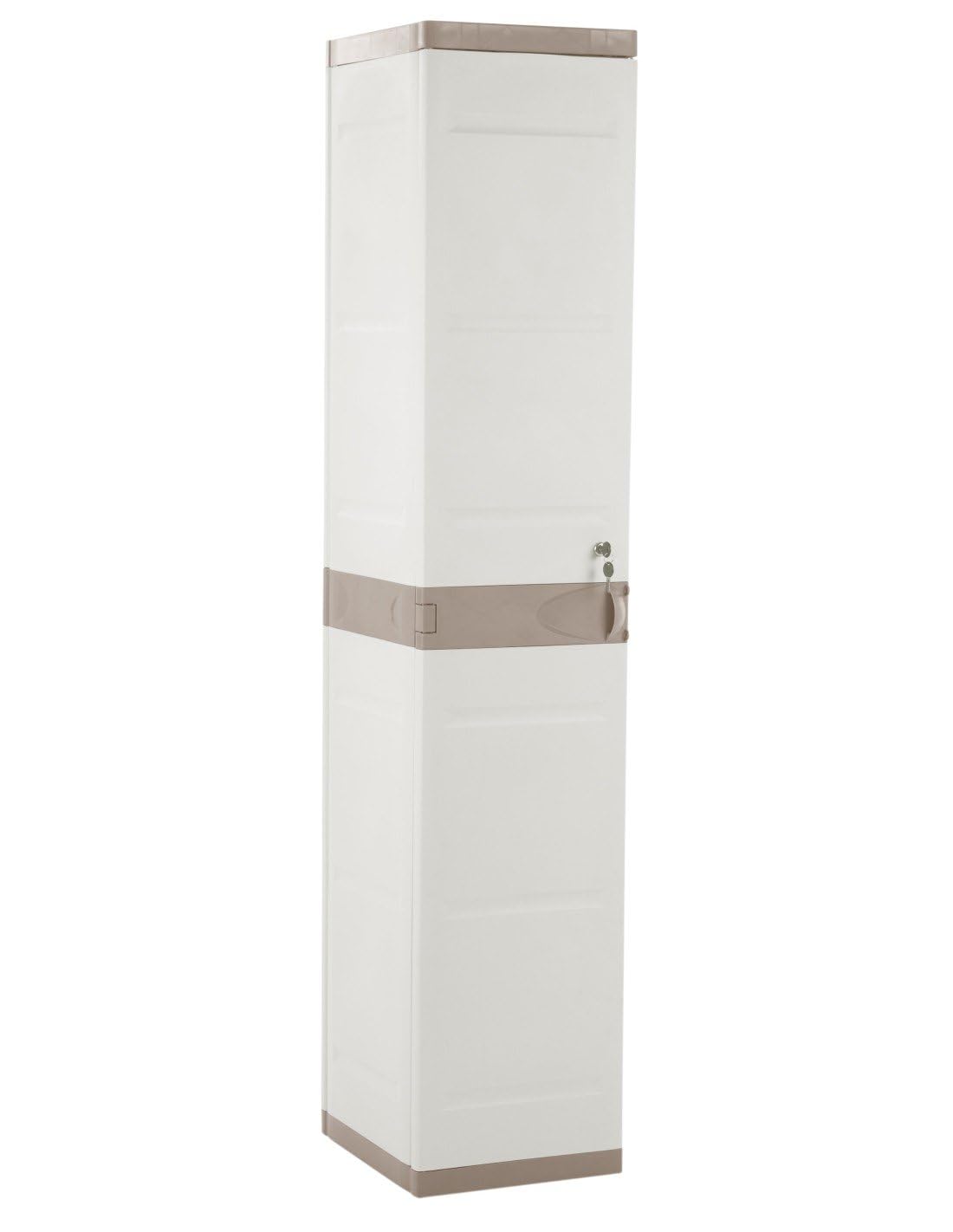 Jardin202 - Armario Taquilla de Resina | Titanium Beige | 35x44x176 cm | Mueble Modular | (Beige)