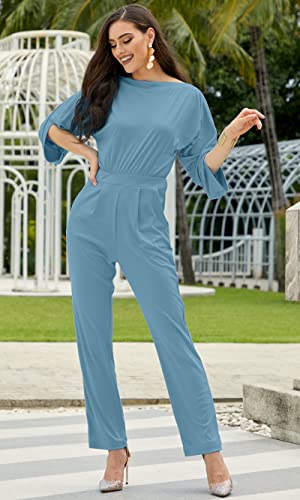 Image of KOH KOH Womens Short Sleeve Semi Formal Cocktail One Piece Jumpsuit Romper