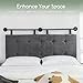 HIGOGOGO Wall Mounted Headboards for Twin Size Bed, Hanging Head Board Wall with Button Tufting, Adjustable Height Headboard for Bedroom,Darkgrey