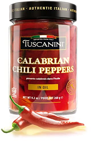 Tuscanini Premium Pimientos Enteros Calabrian en Aceite de Oliva, 9.2 oz