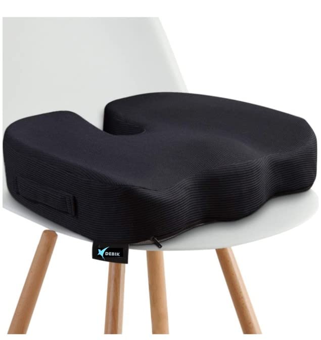 DEBIK | Coccyx, Tailbone, Sciatica, Lower Back Support and Pain Relief Seat Cushion with Removable Cover Fits Most Desk, Computer Chairs and Car Seats (Black), Memory Foam;Rubber (B09ZJ5K8PT) Amazon Price History, Amazon Price Tracker