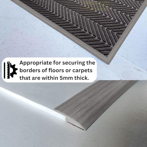 floor transition strip self adhesive carpet wood tile vinyl flooring laminate transition cover edge trim gap doorway threshold for uneven floors heights within 5 mm 40 inches gray forest