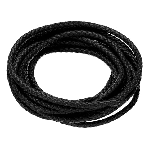 uxcell 5mm Braided Leather Cord Cover