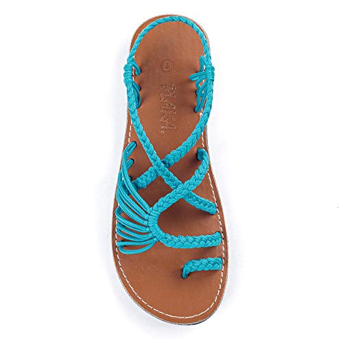 Image of Plaka Flat Sandals for Women Palm Leaf
