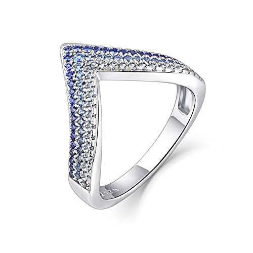 Starchenie Sterling Silver Cubic Zirconia Curved Wedding Bands for Women Ring Enhancer Guard for Engagement Rings,Women Rings Sterling Silver size5-10