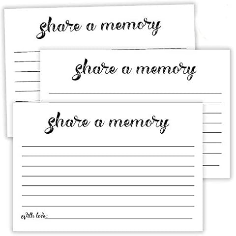 50 Share a Memory Cards, Going Away Party Decorations Funeral Guest Book for Celebration of Life Birthday Anniversary Memorial Funeral Graduation Bridal Shower Retirement, 4x6 Inch Cover