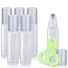 Olilia Frosted Glass Roller Bottles for Essential Oils, 10ml Metal Roller Balls Essential Oils Opener Key Tool included 6 Pack (Silver)