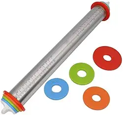 Rolo De Massa Inox Ajustável C/Medidas Confeitaria Cozinha