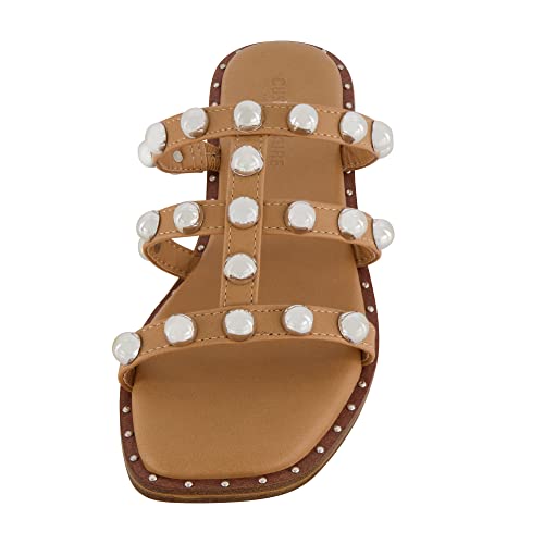 CUSHIONAIRE Women's Ventura stud slide sandal +Memory Foam3