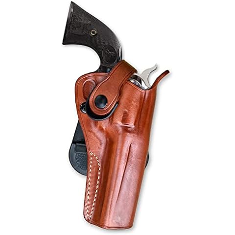 Leather OWB Paddle Holster with Retention Strap for Colt Single Action Army 357 Mag Cover