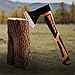 Chopping Axe, 15” Camping Outdoor Hatchet for Wood Splitting and Kindling, Forged Carbon Steel Heat Treated Hand Maul Tool