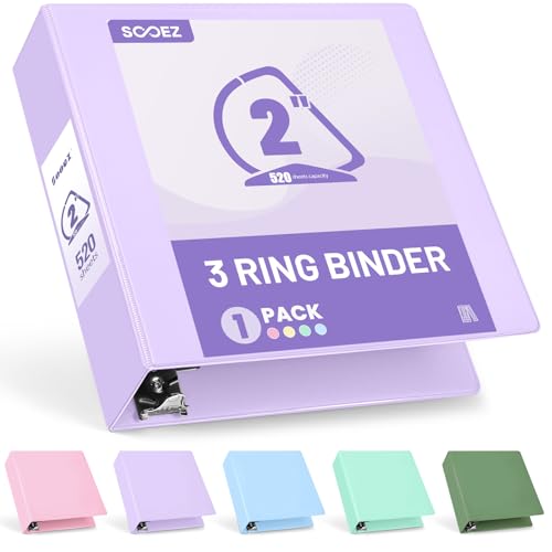 Sooez BinderX Extra Durable 2 Inch 3-Ring Binder, Holds 520...