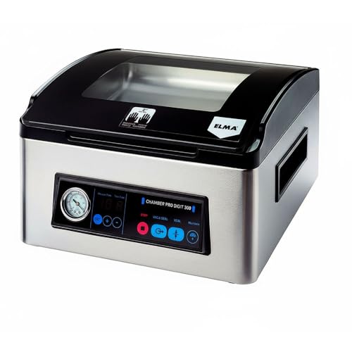 Elma Envasadora Al Vacío Profesional Chamber Pro Digit 300 Uso Intensivo, Barra De Sellado De 30 Cm, Permite Envasar Y Sellar Con Líquidos, 43 X 36 X 23.5 Cm, 350 W, Incluye Bolsas Al Vacío