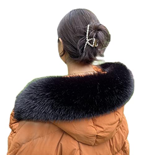 Écharpe Chaud Chapeau Col Fausse Fourrure Fourrure Animale Châle Fausse Fourrure Col De Fourrure De Renard Costume Tête Vers Le Bas Veste Veste Accessoires
