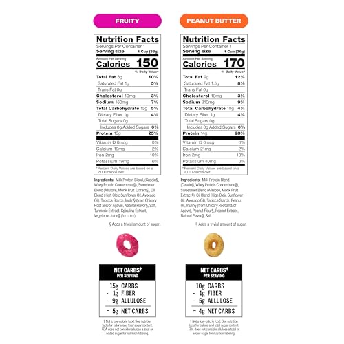 Magic Spoon Cereal, Variety 8-Pack Single Serve Cups - Keto & Low Carb Lifestyles, Gluten & Grain Free, High Protein, 0g Sugar (4 Fruity Cups, 4 Peanut Butter