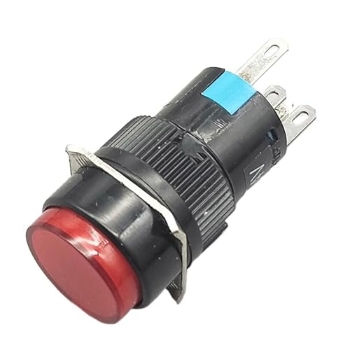Interruptor pulsador LED rojo de 16mm con reinicio automático de 380V