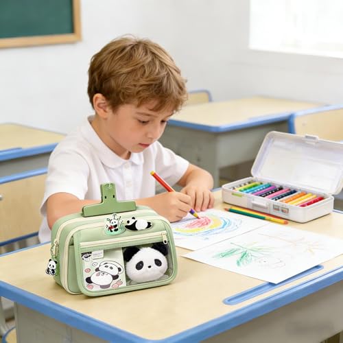 Trousse à crayons panda et accessoires pour organiser ses cours - 3