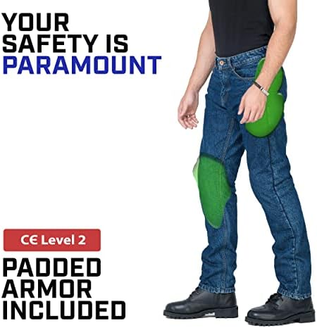 WICKED STOCK Men's Riding Pants with CE LEVEL2 Armor - Dark Blue
